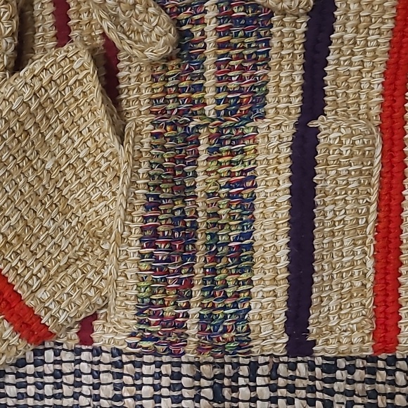 VINTAGE 70s SOUTHWESTERN CROCHET HANDMADE STRIPE BELTED CARDIGAN - Picture 4 of 8